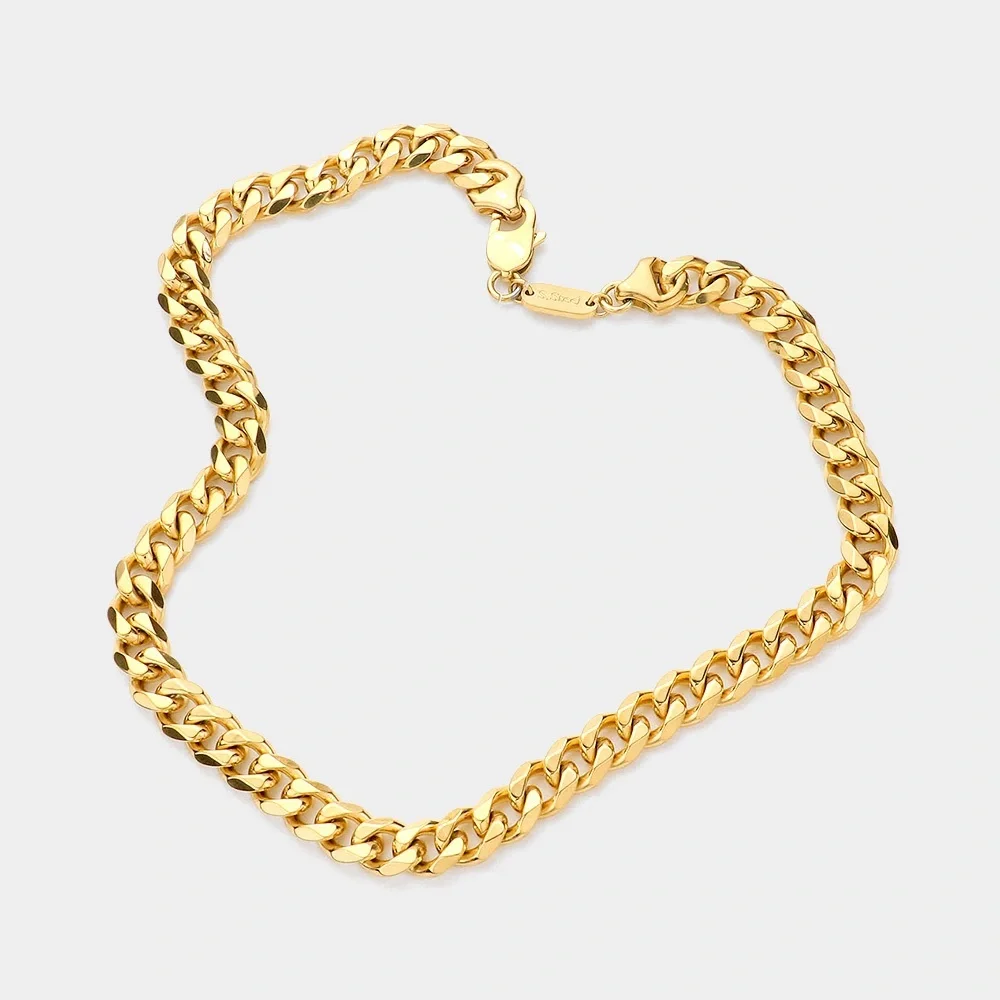 18K Gold Dipped Stainless Steel Cuban Chain Necklace